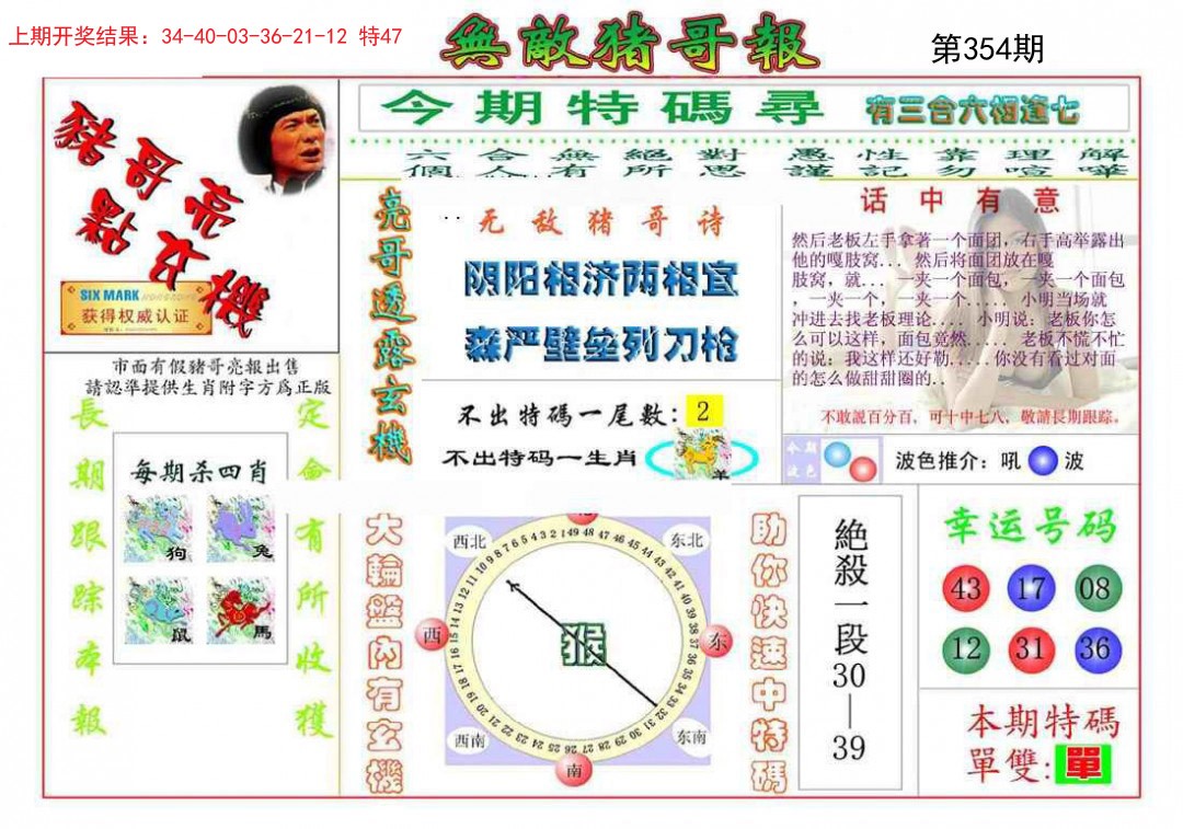 2024354期无敌猪哥