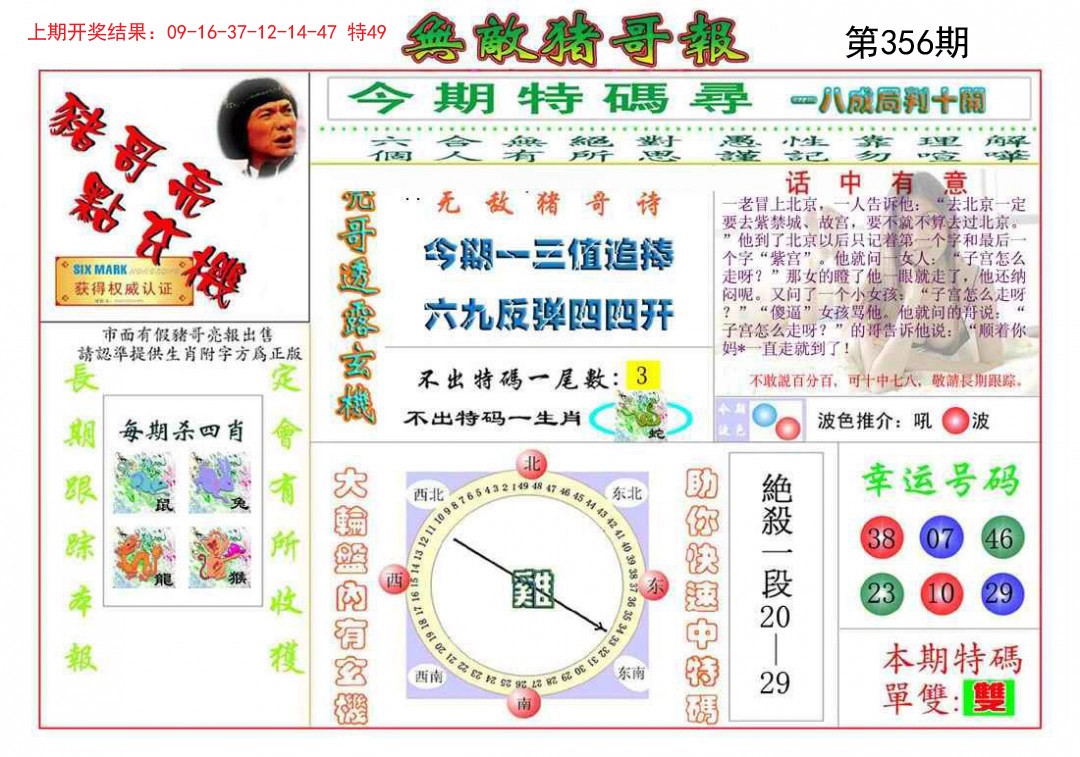 2024356期无敌猪哥