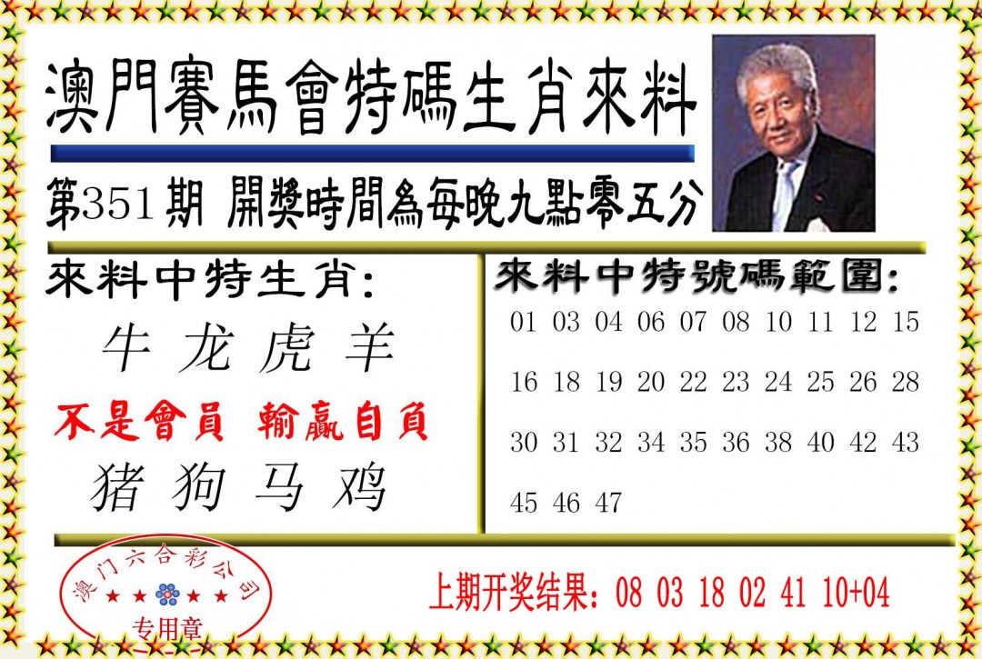 2024351期特码生肖来料