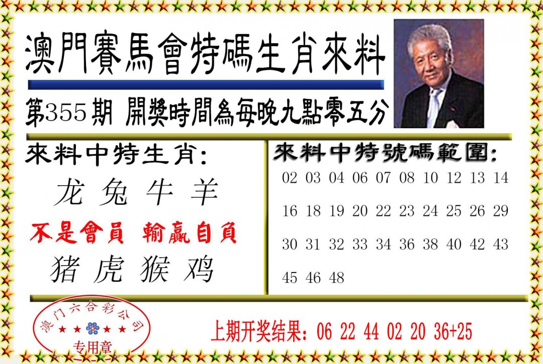 2024355期特码生肖来料