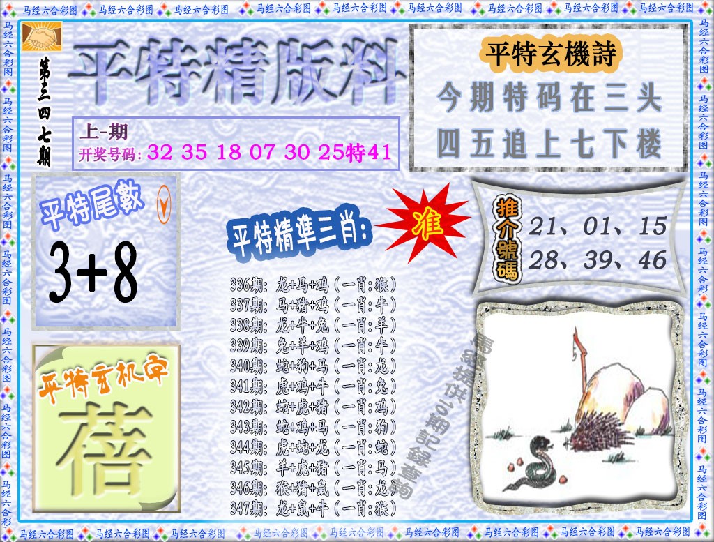 2024347期平特精版料