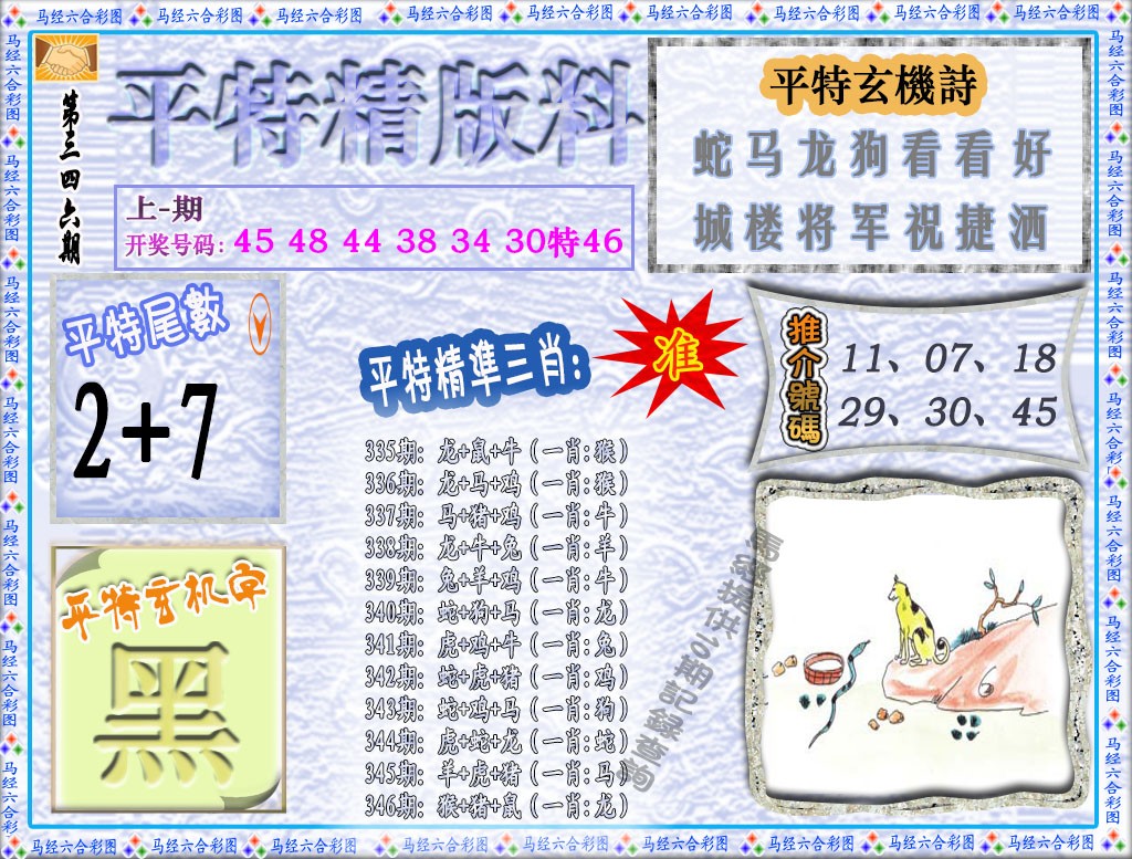 2024346期平特精版料