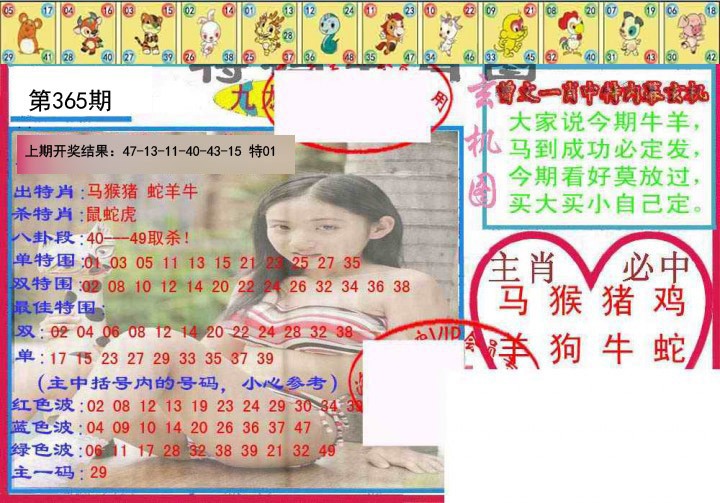 2024365期特码生肖图