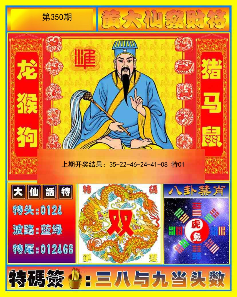 2024350期黄大仙发财符
