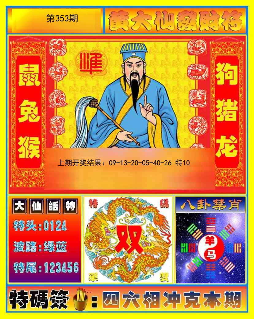 2024353期黄大仙发财符