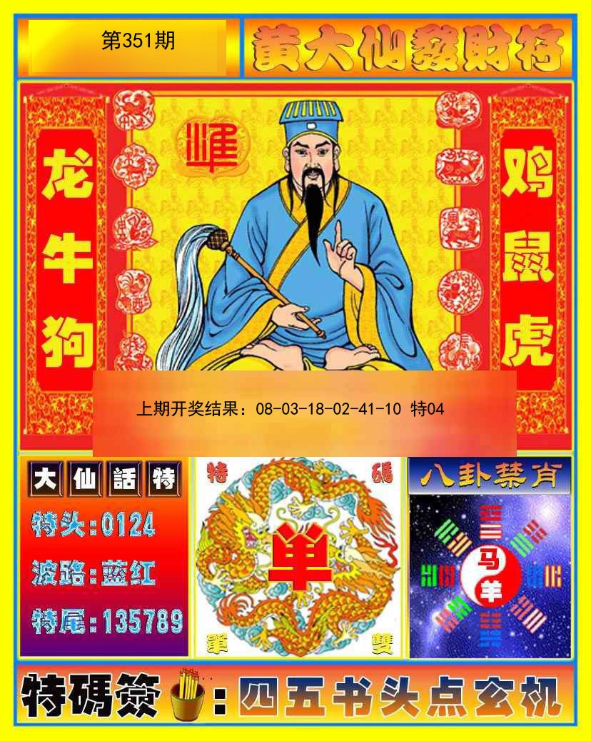 2024351期黄大仙发财符
