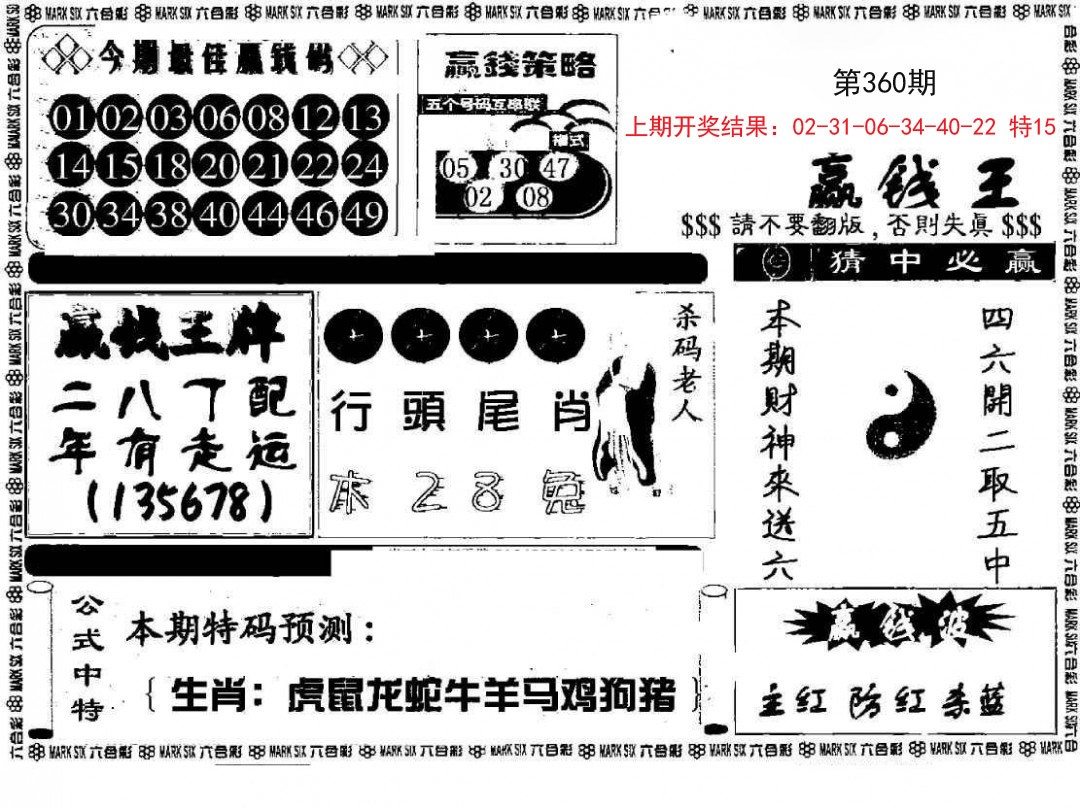 2024360期赢钱料
