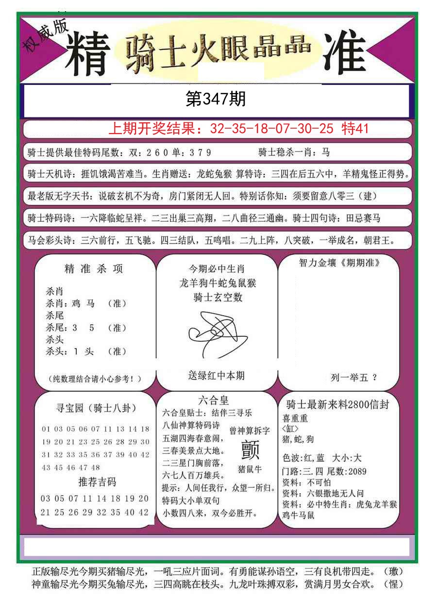 2024347期骑士火眼晶晶a