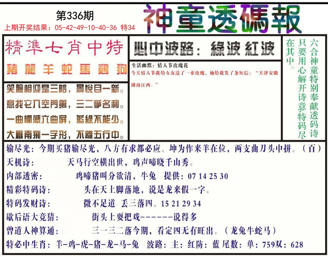 2024336期神童透码报