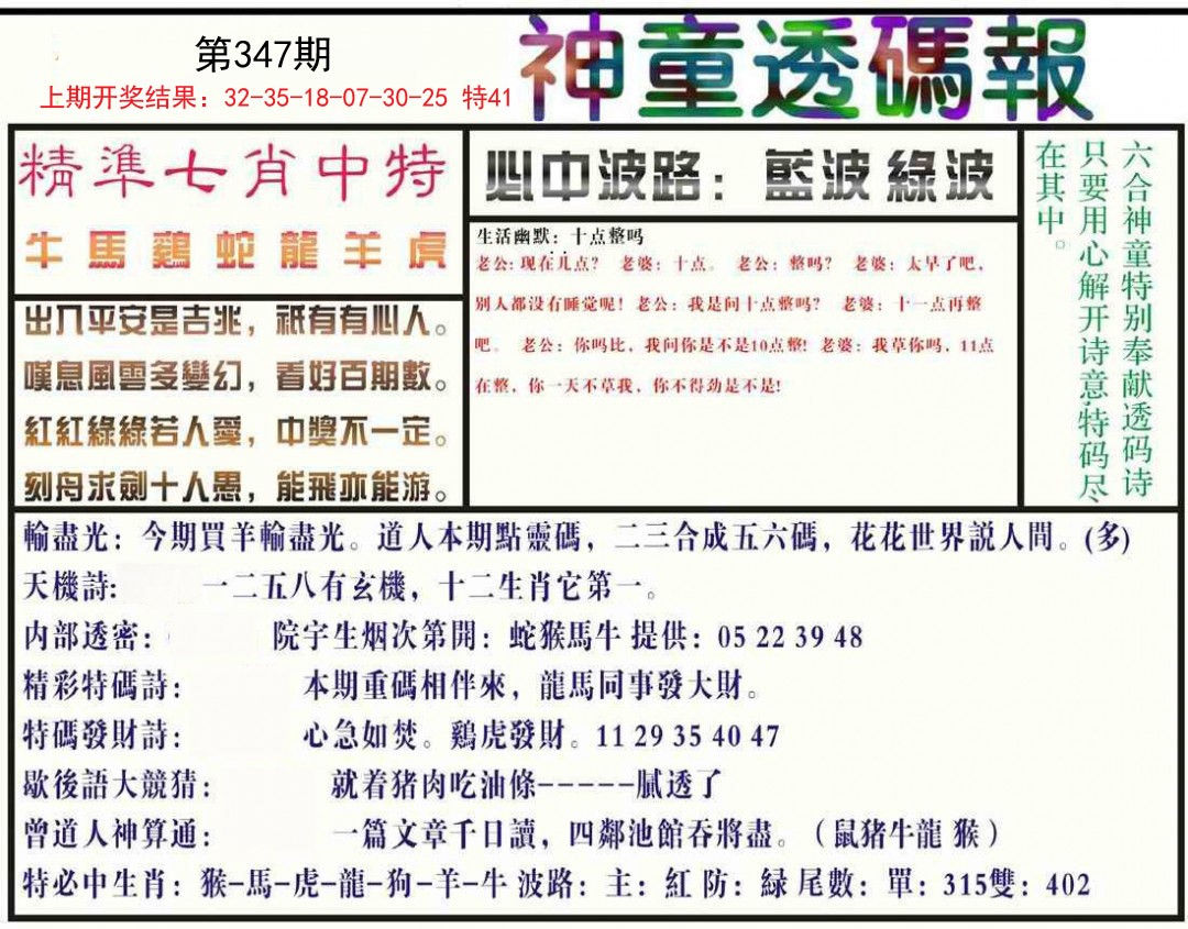 2024347期神童透码报