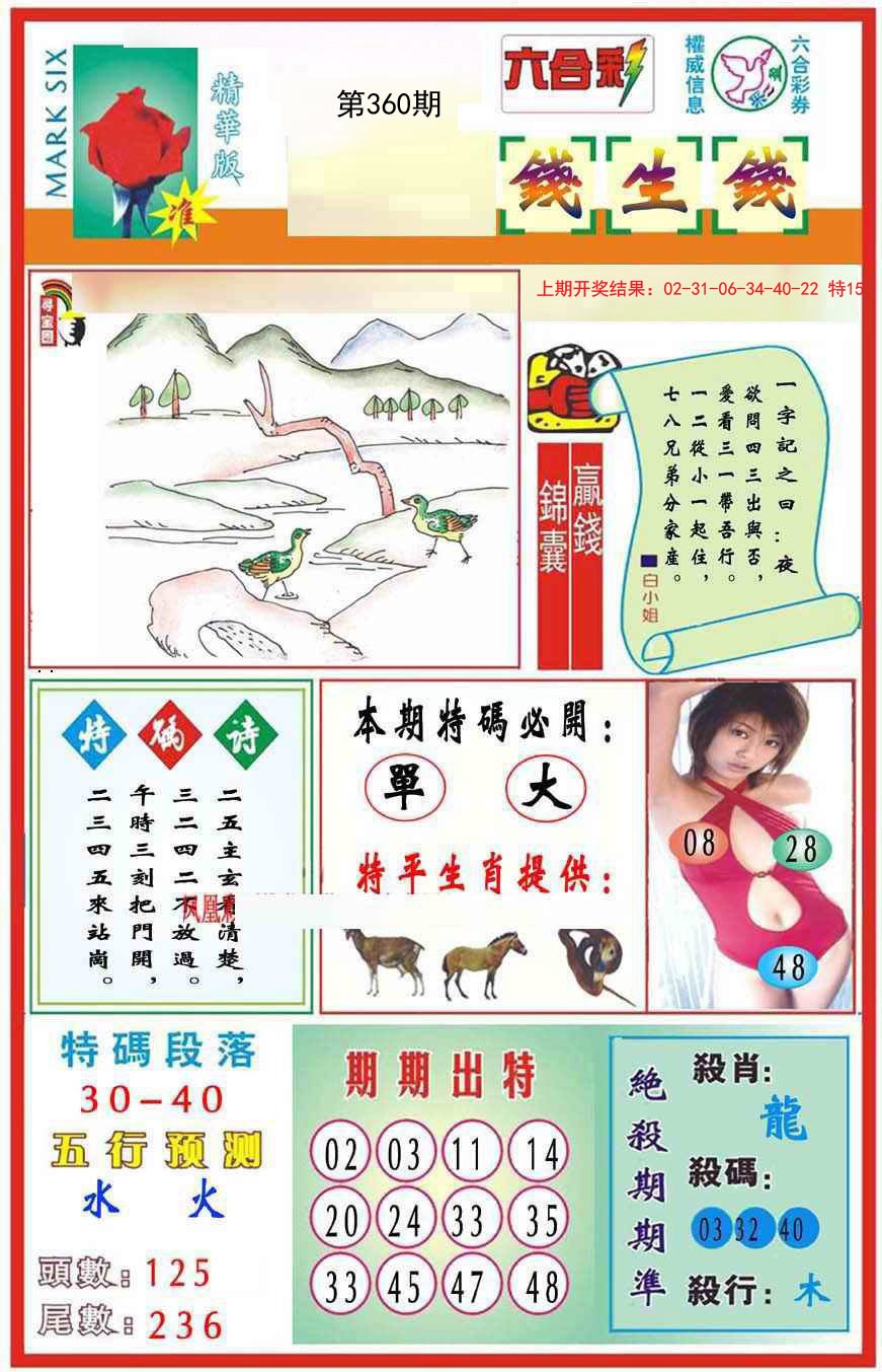 2024360期九龍钱生钱(推荐)