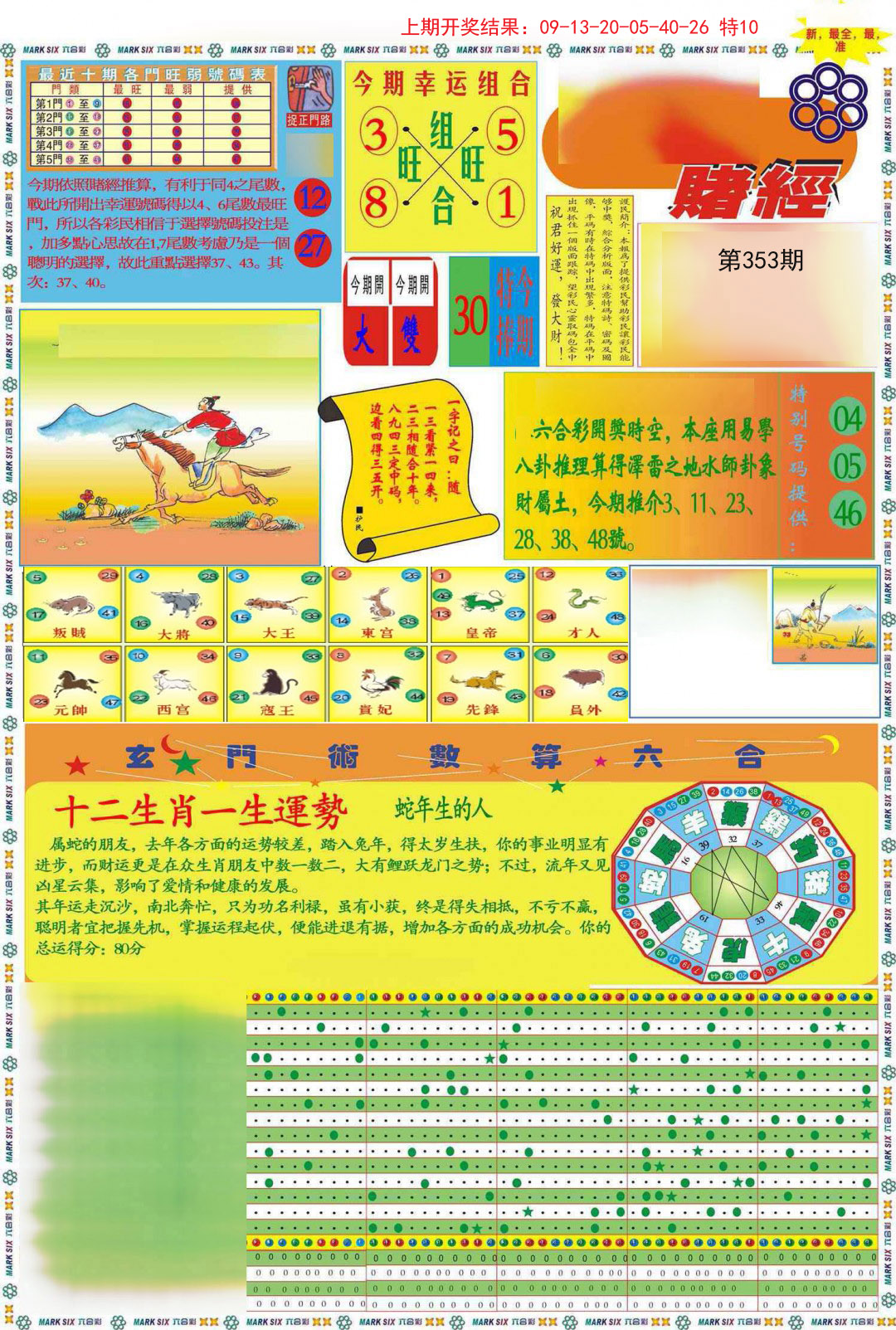 2024353期九龍赌经A(推荐)