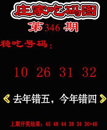 2024346期庄家吃码图