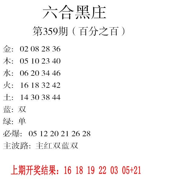 2024359期六合黑庄