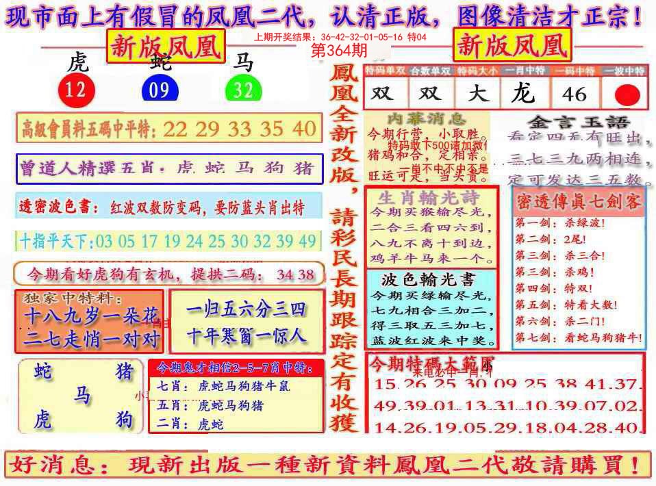 2024364期另二代凤凰报