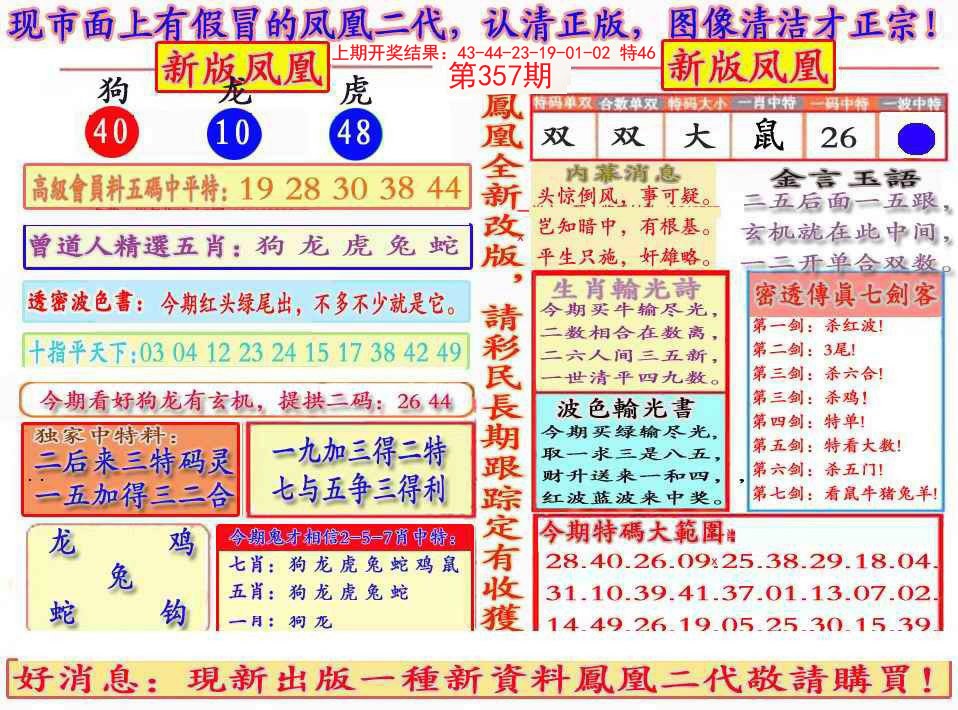 2024357期另二代凤凰报