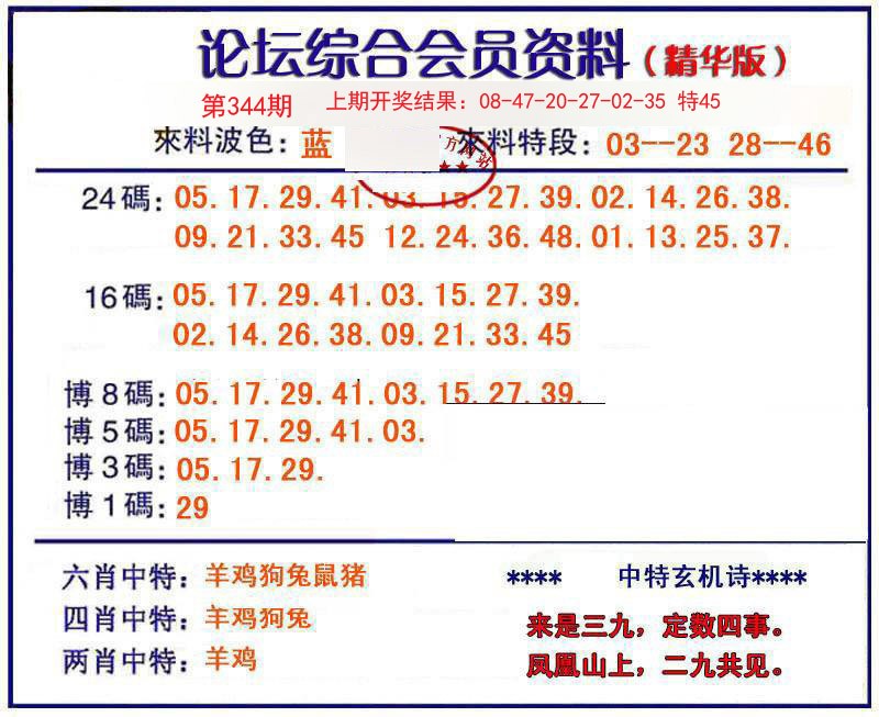 2024344期综合会员资料