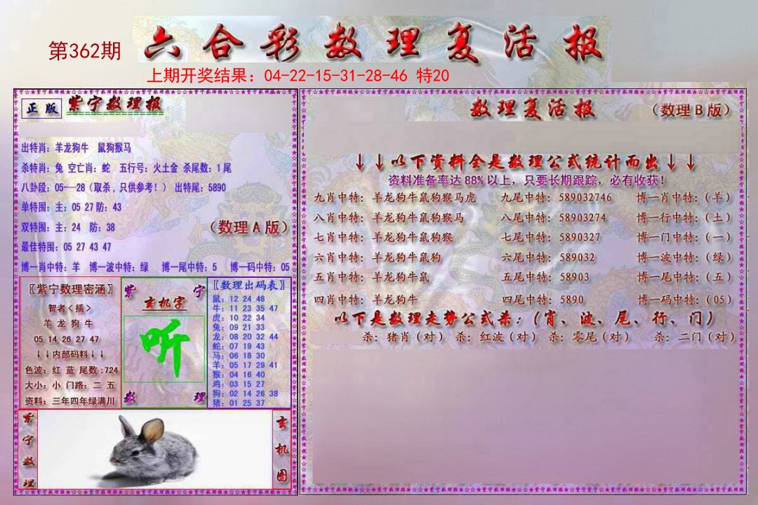2024362期数理复活报
