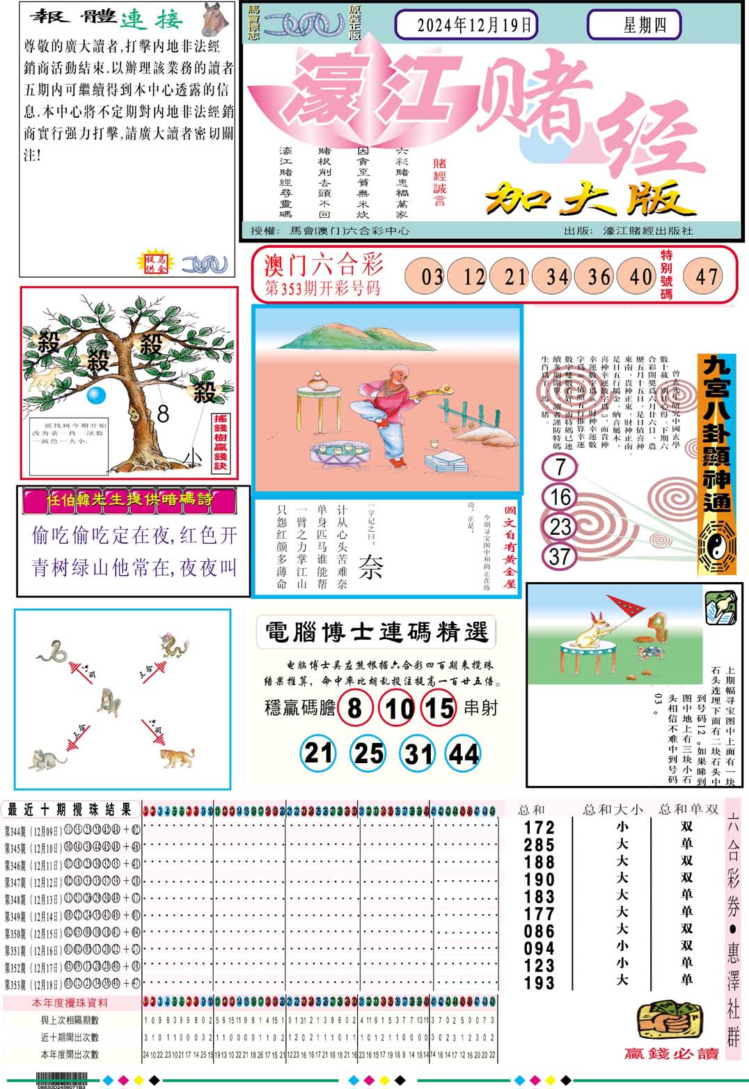 2024354期濠江赌经A加大版