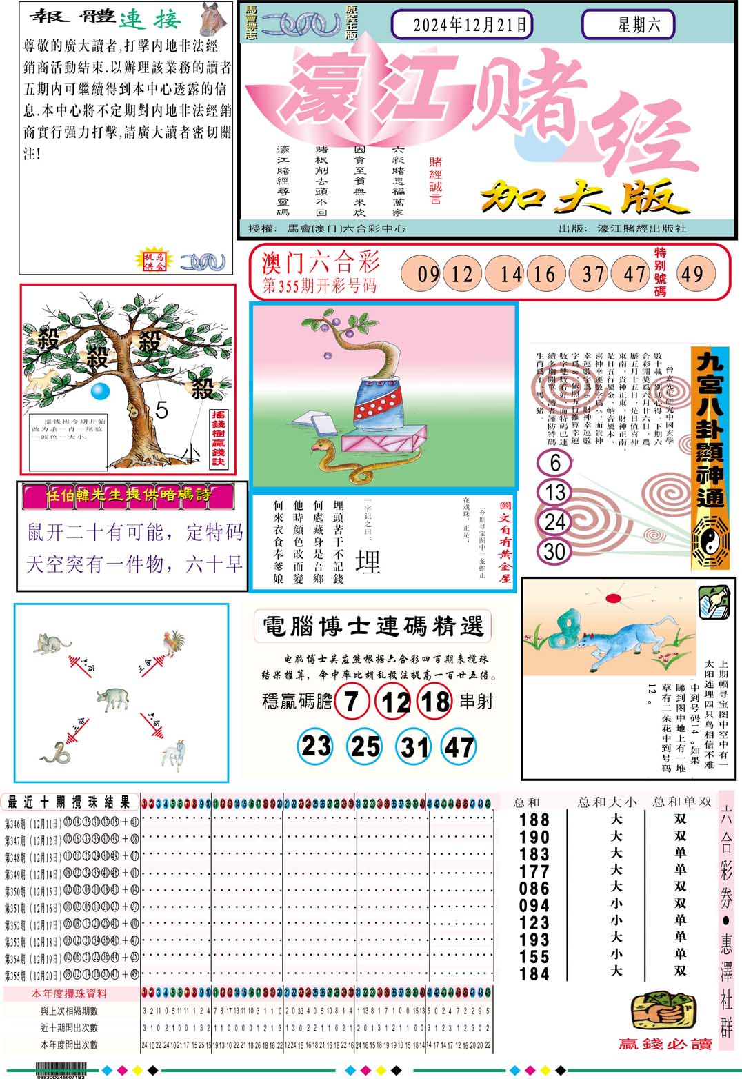2024356期濠江赌经A加大版