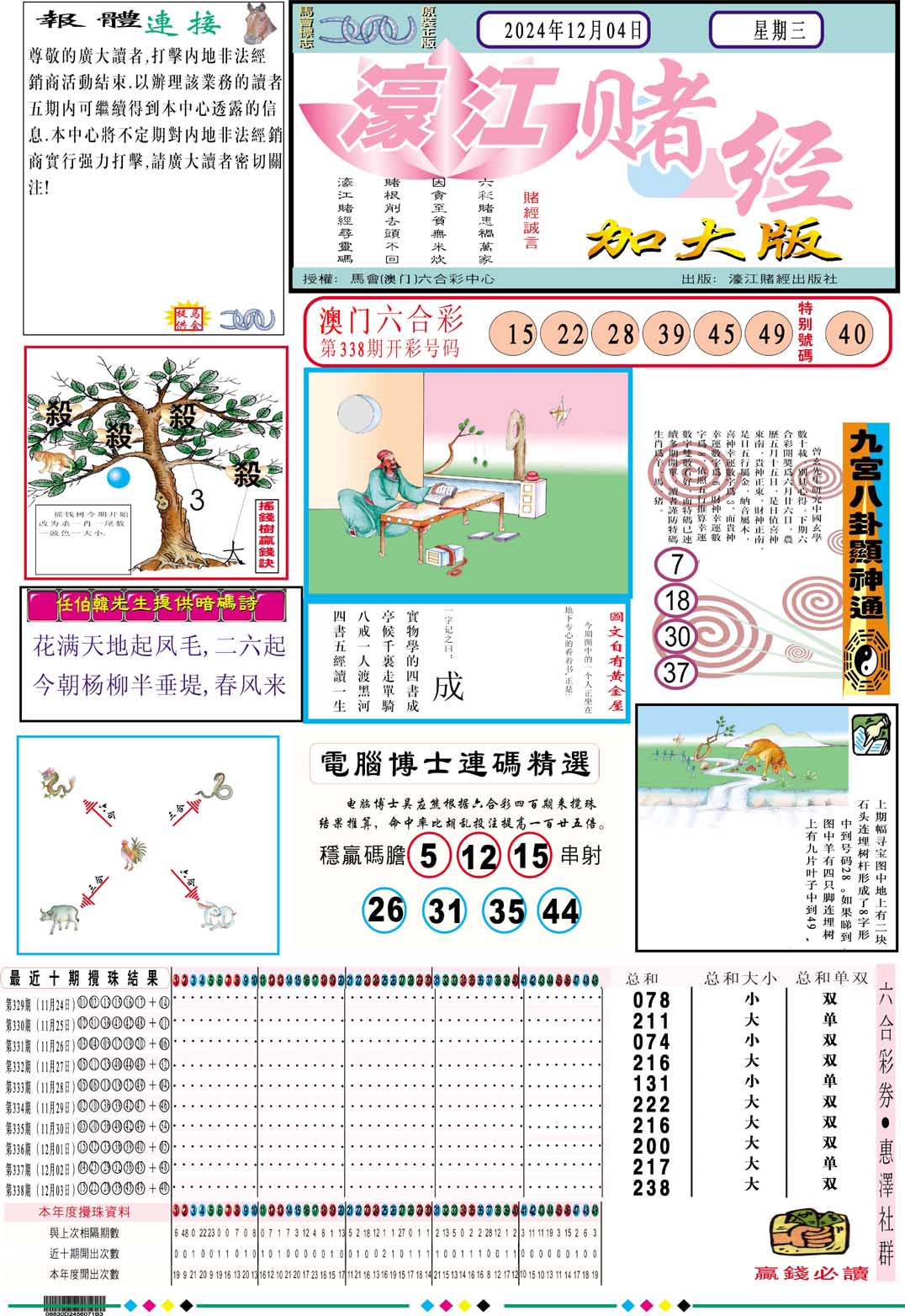 2024339期濠江赌经A加大版