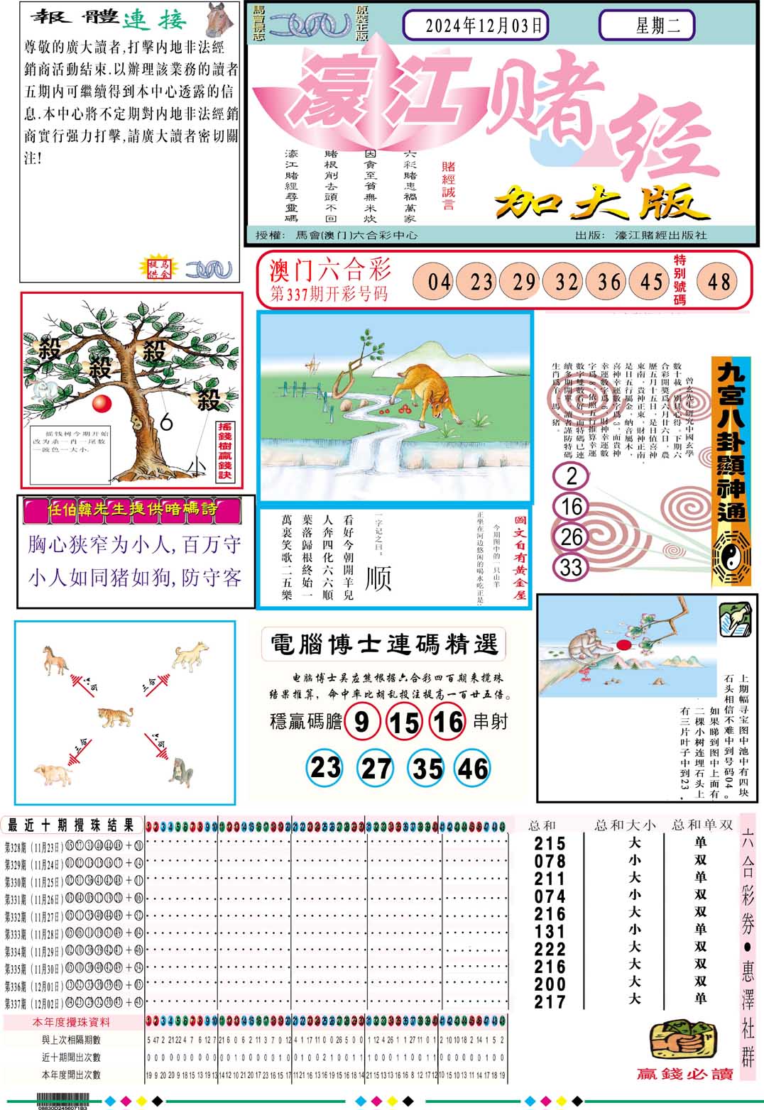 2024338期濠江赌经A加大版
