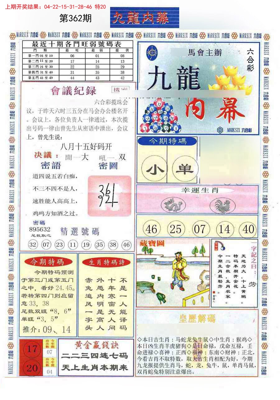 2024362期(新版)九龙内幕A