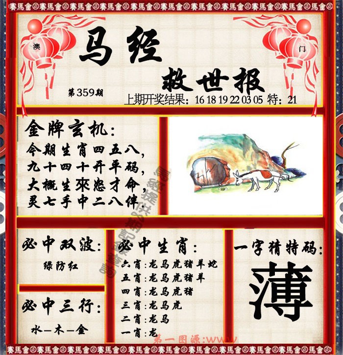 2024359期马经救世报