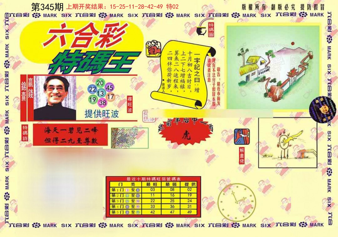2024345期心水特码(信封)
