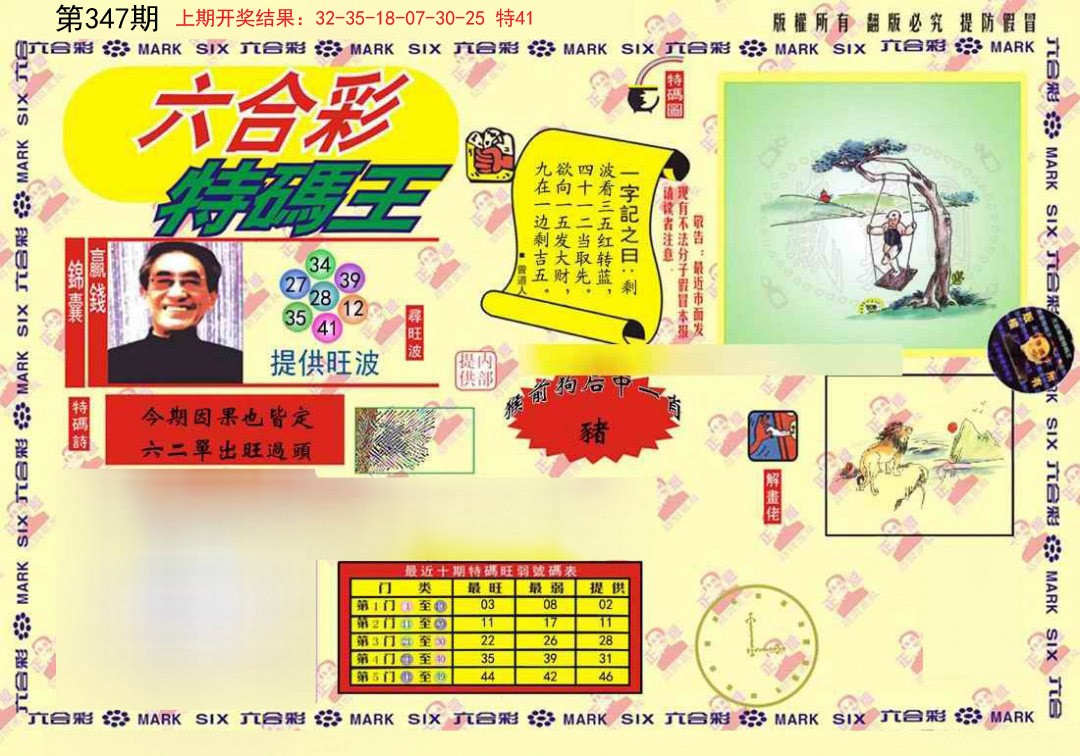 2024347期心水特码(信封)