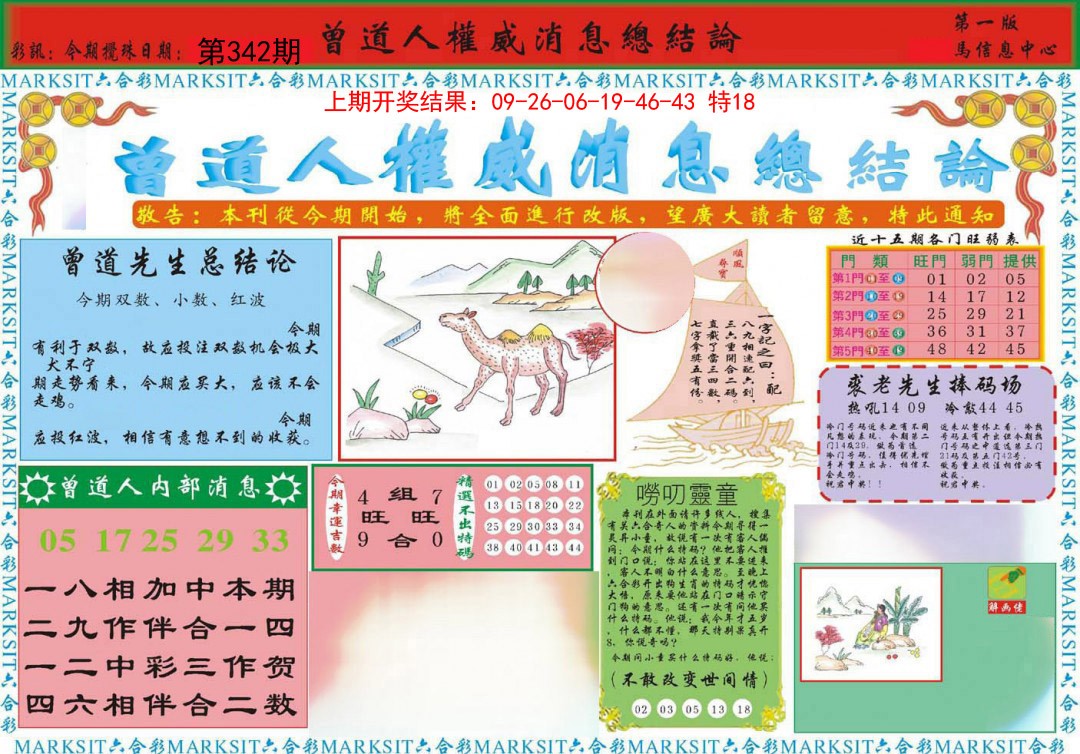 2024342期曾道人权威消息A