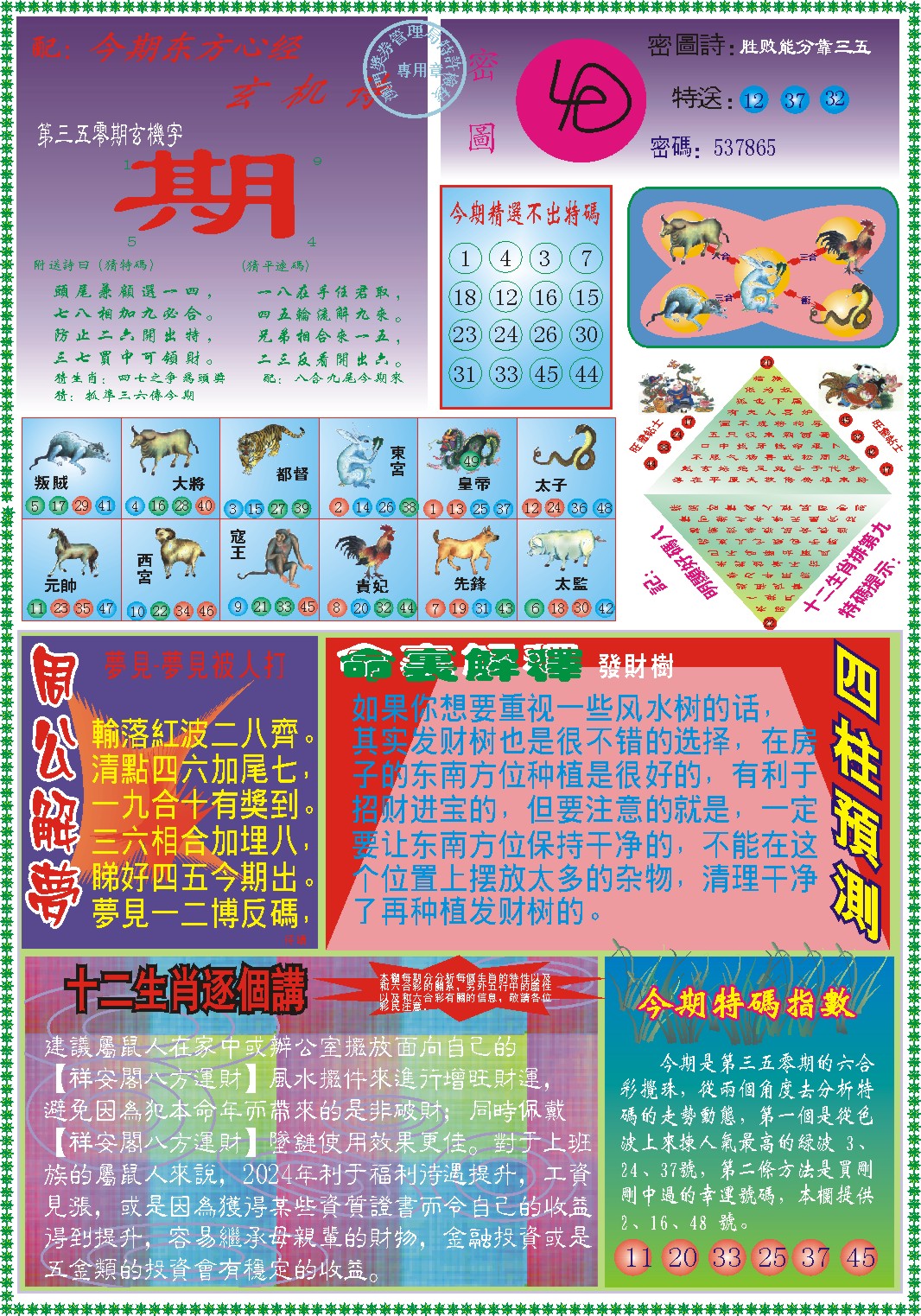 2024350期东方心经B