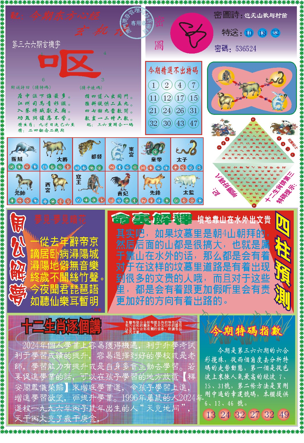 2024366期东方心经B