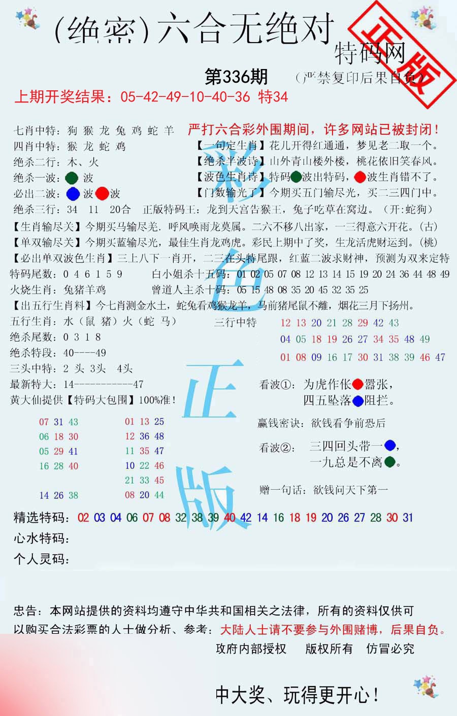 2024336期六合无绝对