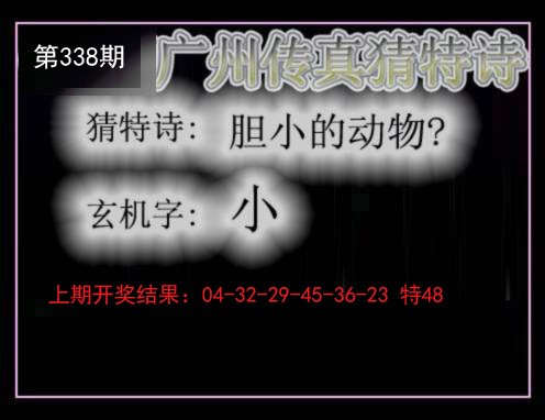 2024338期广州传真猜特诗