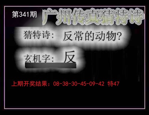 2024341期广州传真猜特诗