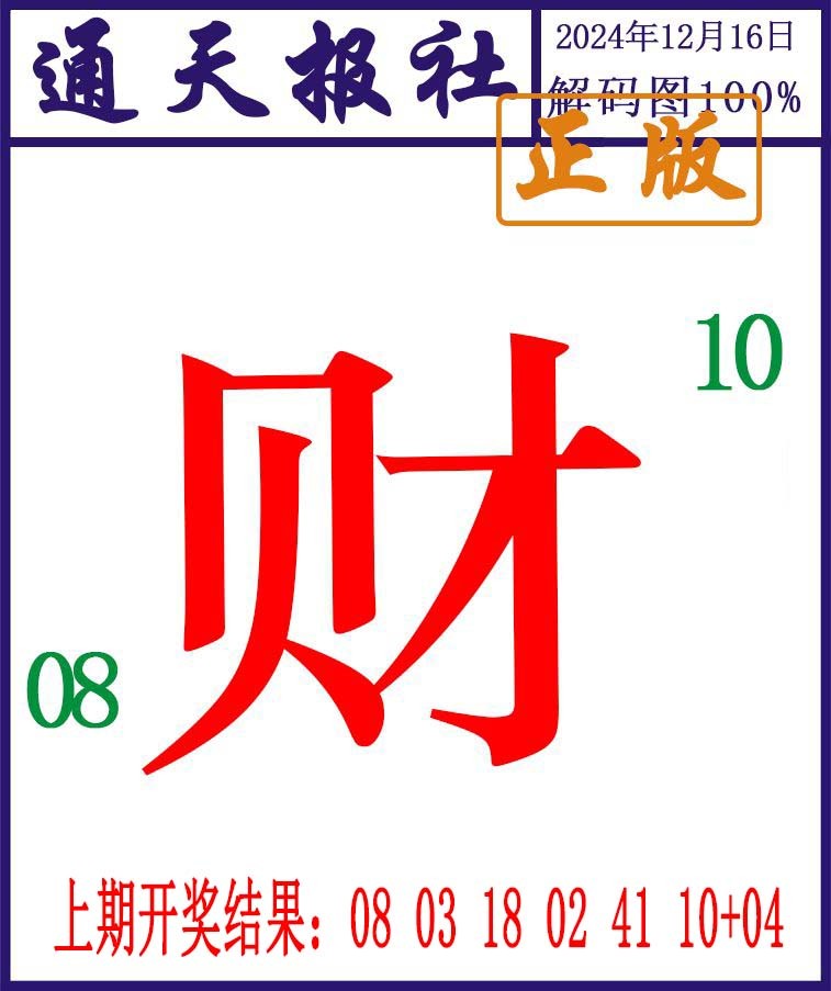 2024351期通天报解码图