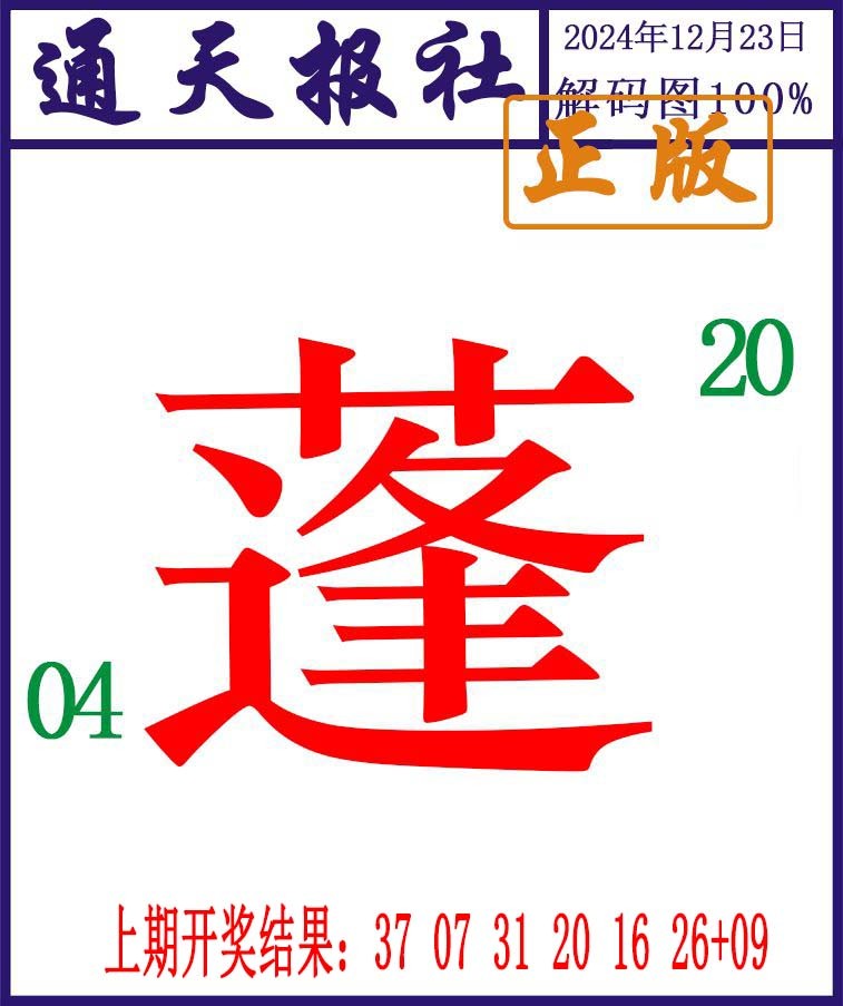 2024358期通天报解码图