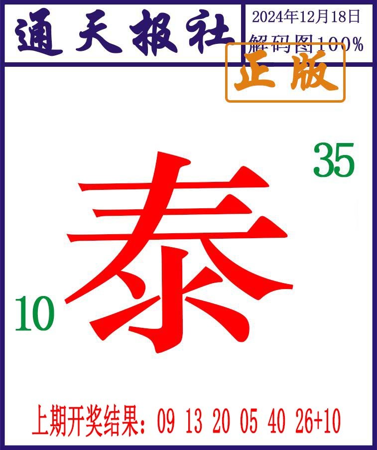 2024353期通天报解码图