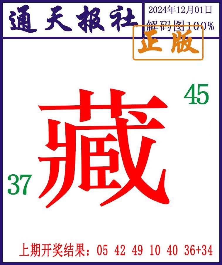 2024336期通天报解码图