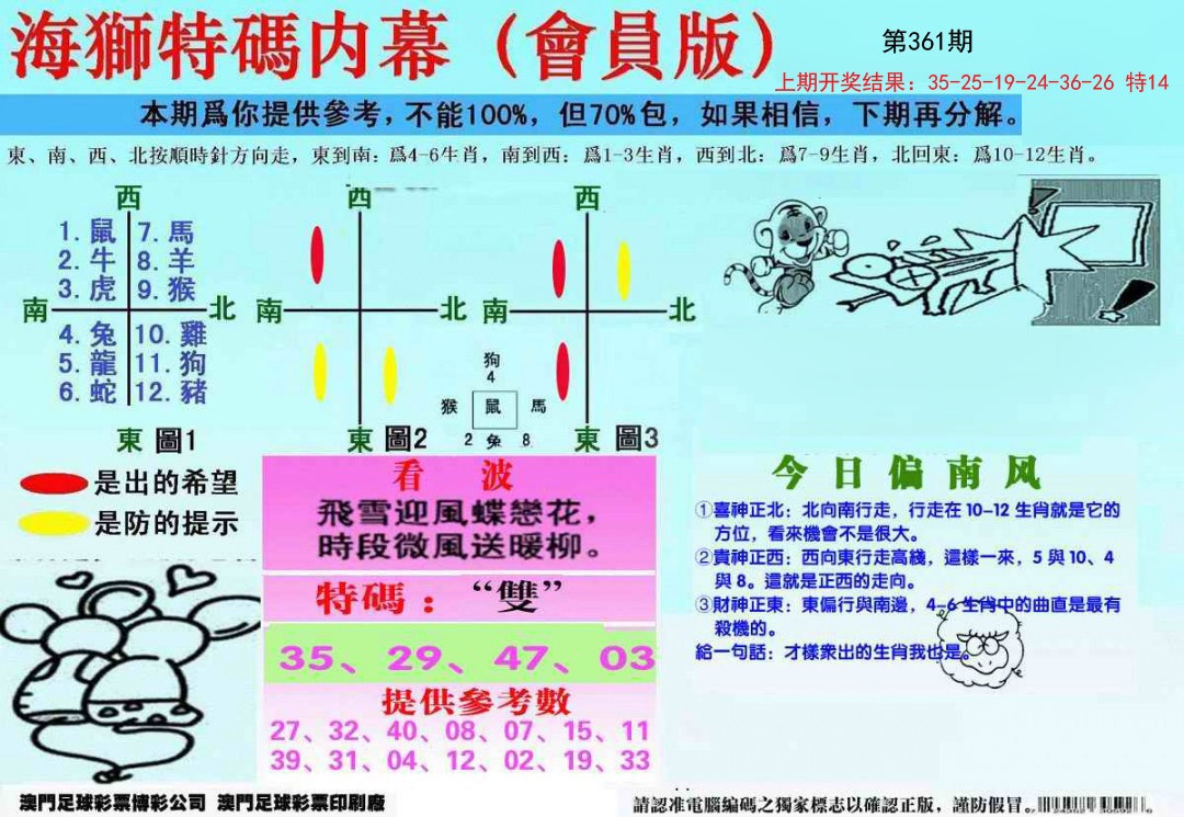 2024361期另版海狮特码内幕报