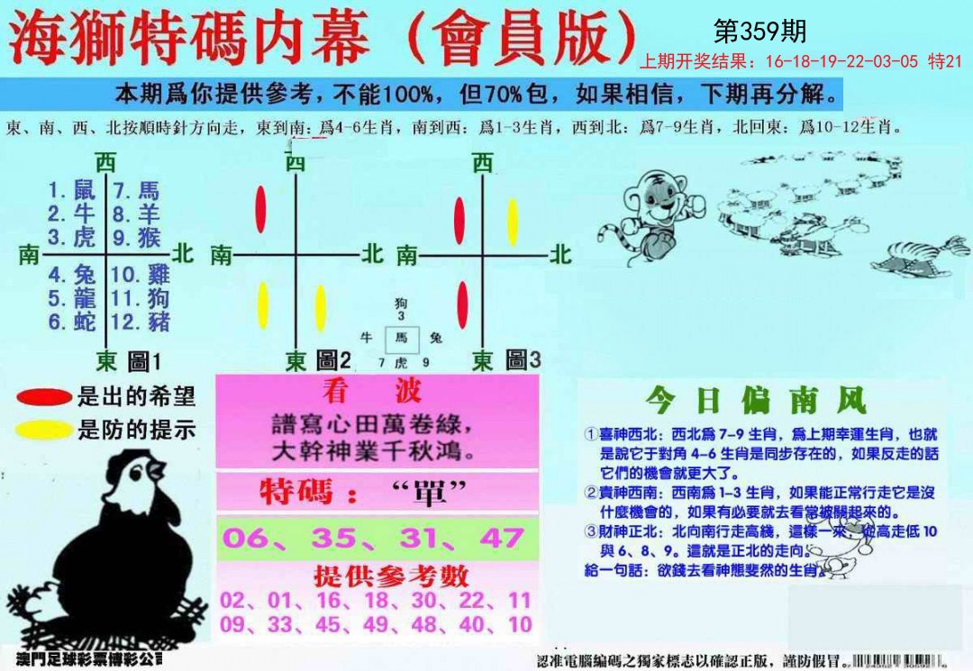 2024359期另版海狮特码内幕报