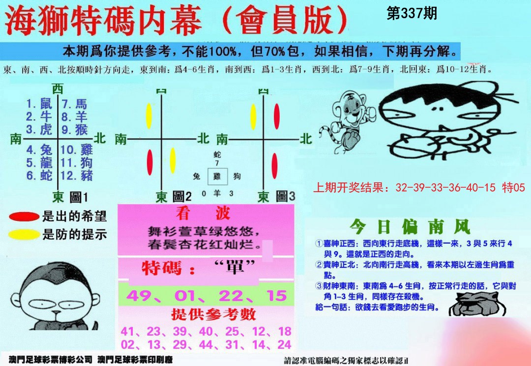 2024337期另版海狮特码内幕报