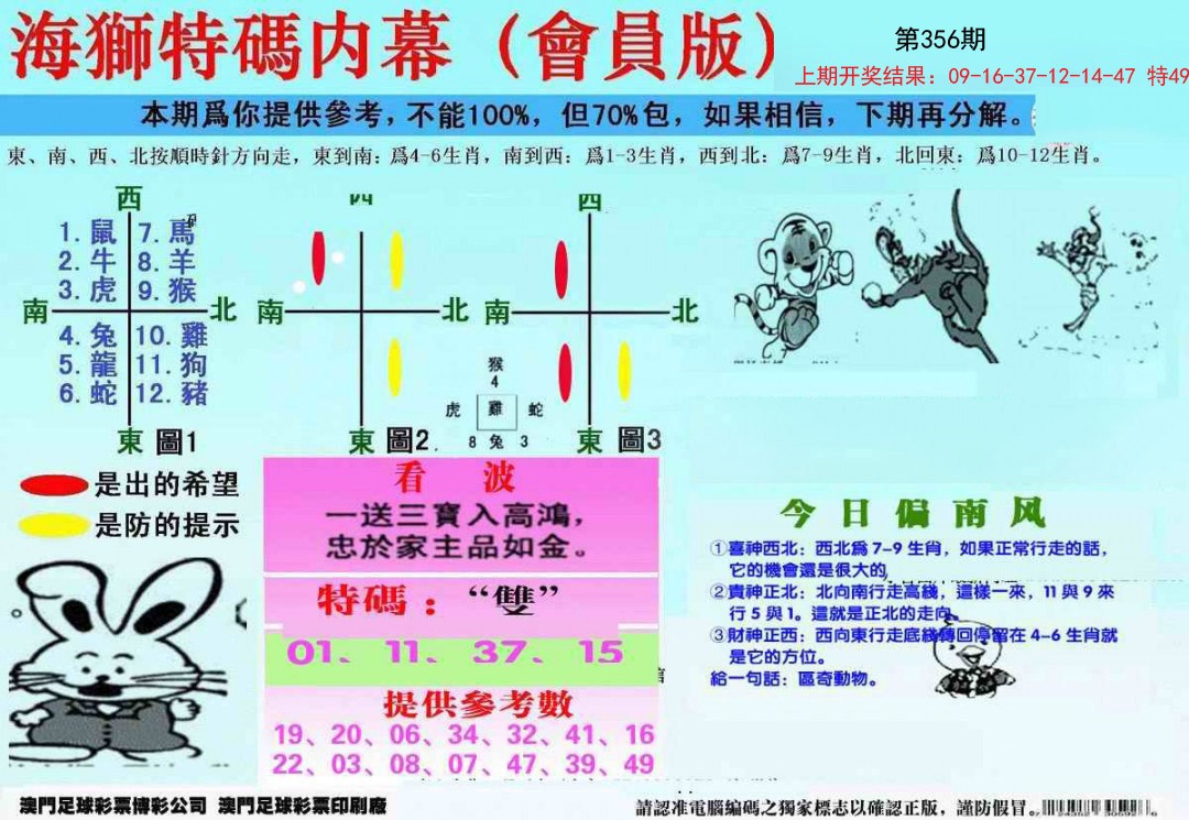 2024356期另版海狮特码内幕报