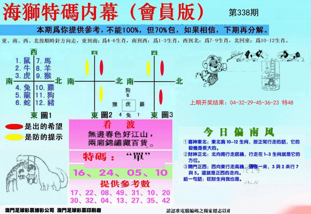 2024338期另版海狮特码内幕报