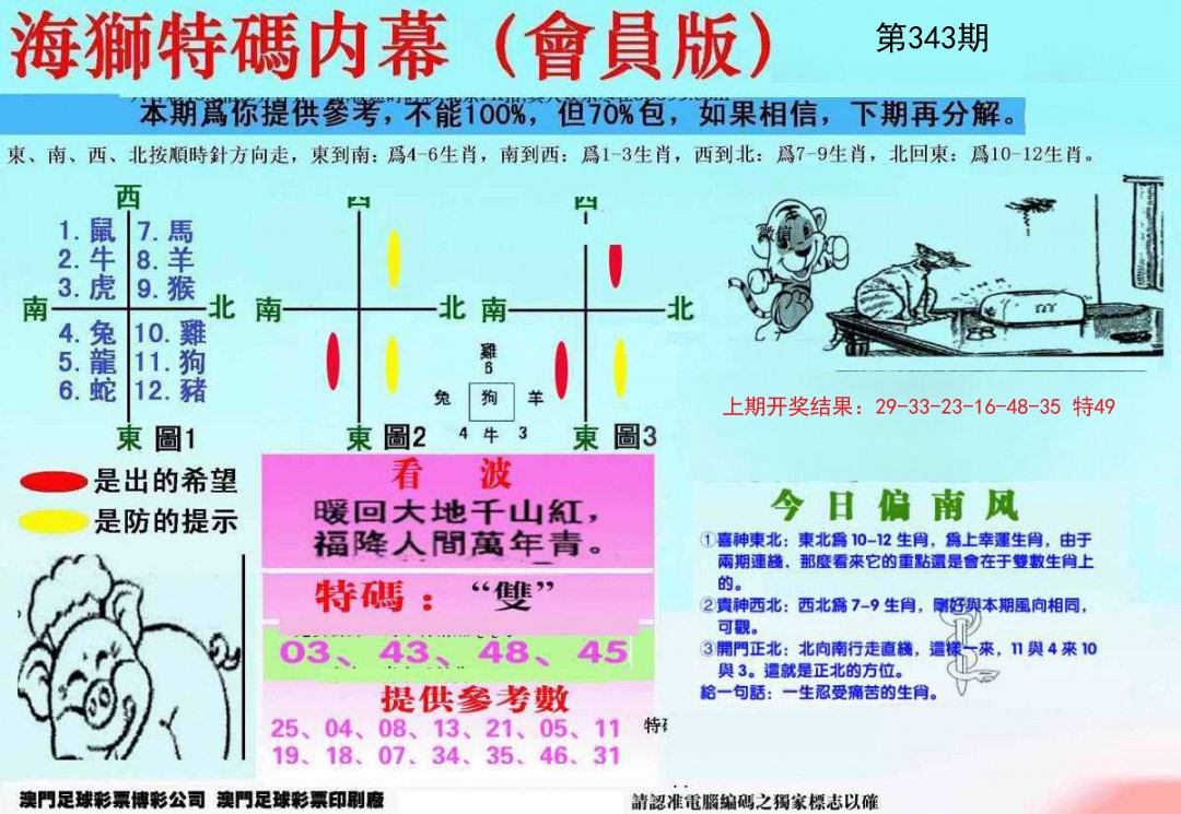 2024343期另版海狮特码内幕报