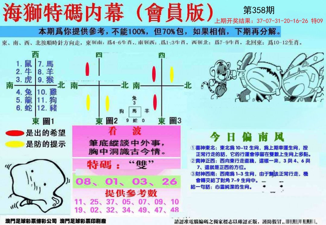 2024358期另版海狮特码内幕报