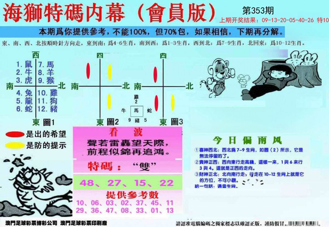 2024353期另版海狮特码内幕报