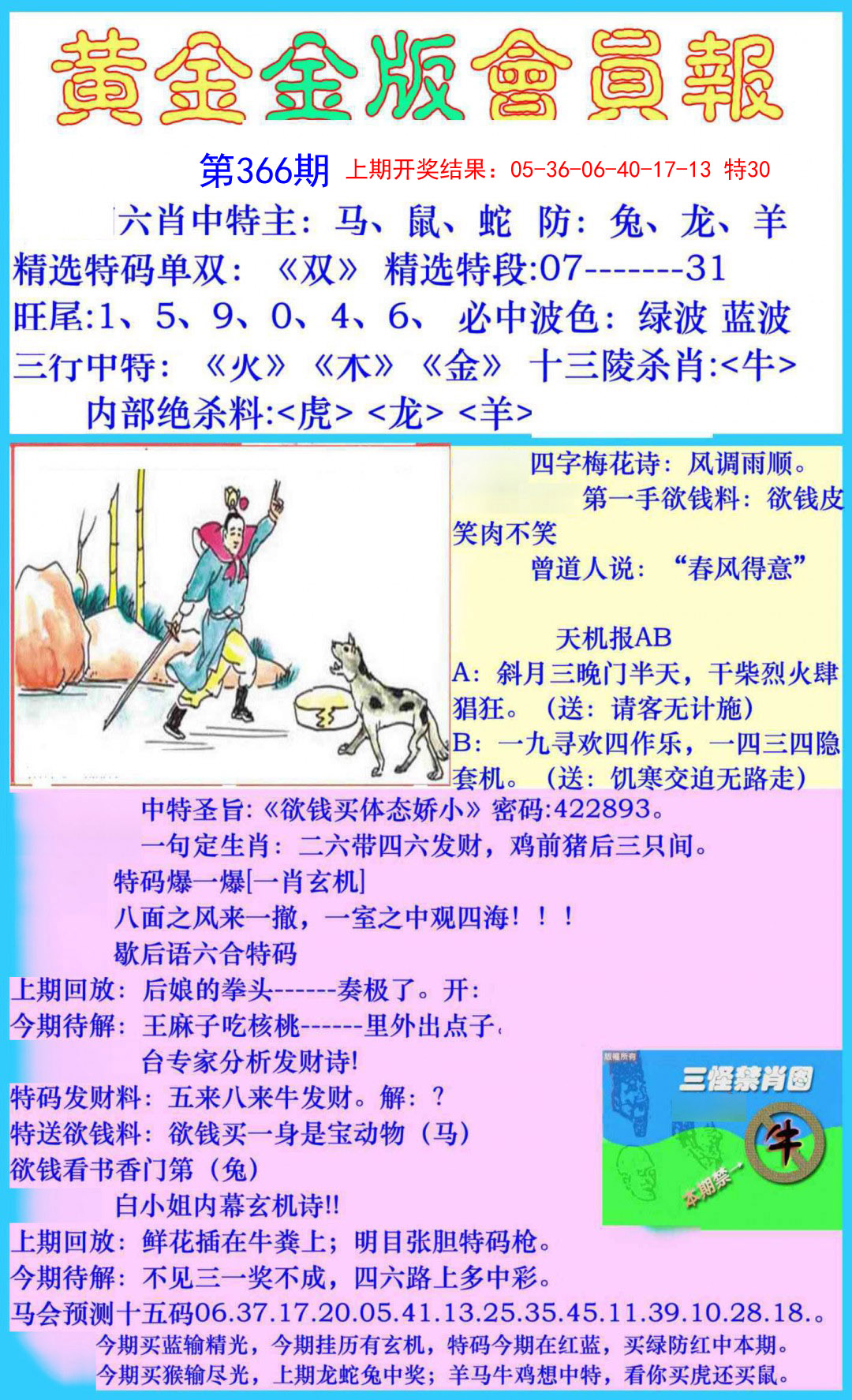 2024366期黄金金版会员报