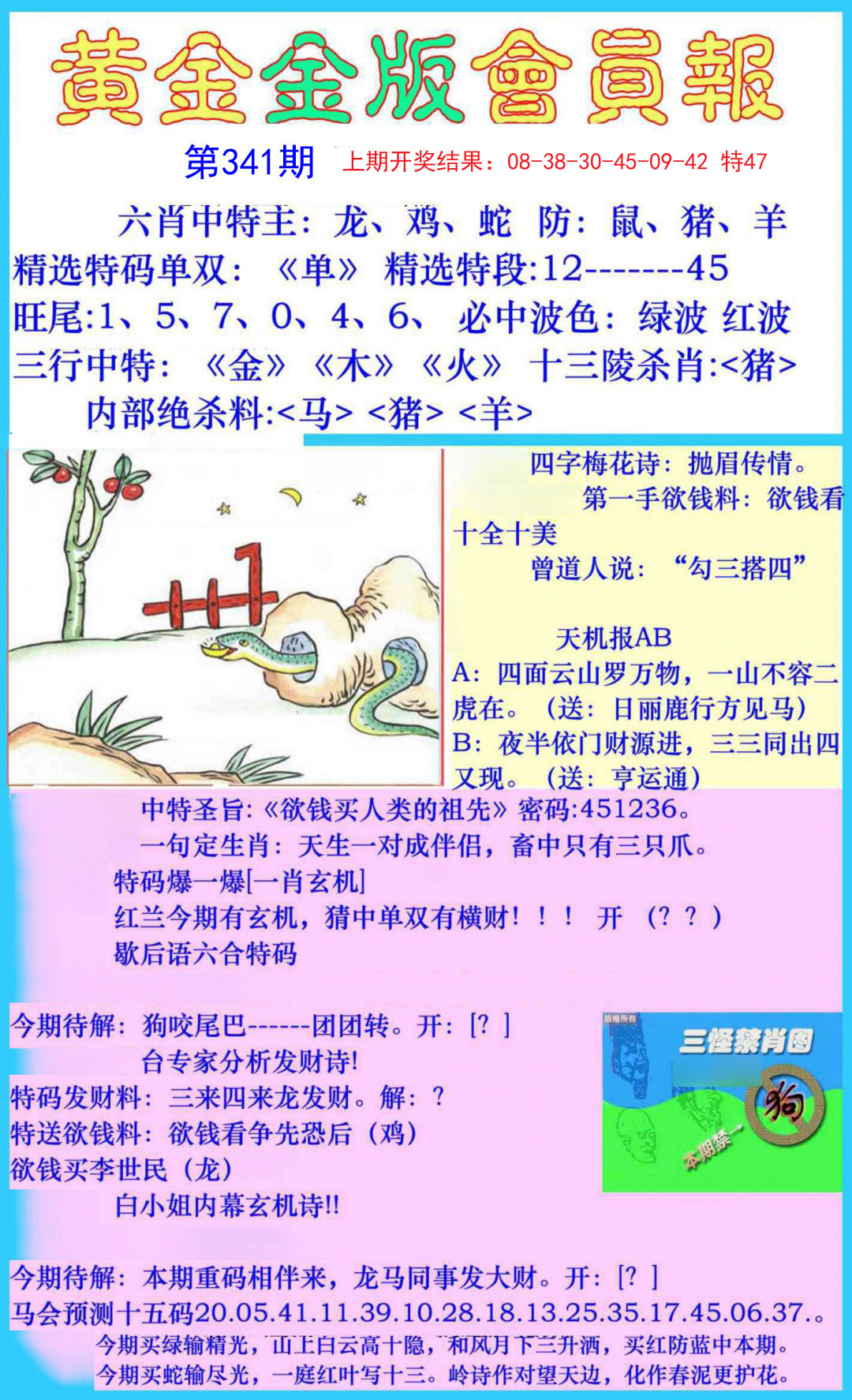 2024341期黄金金版会员报